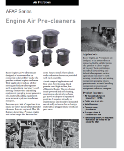 Racor afap184 ag and ind. air pre-cleaner
