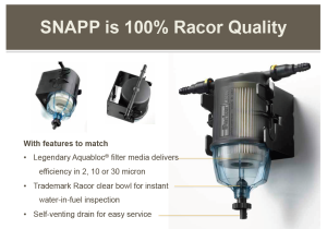 Racor r23107-02 snapp, disposable plastic flt.