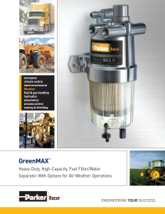 Racor 4400r30 greenmax ff/ws with 30 micron media, hand primer pump